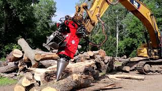 See How the HF800 Auger Cone Splitter With Integrated Grapple is Changing BIG Log Splitting [upl. by Jadda]