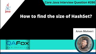 How to find the size of HashSet in Java Core Java Interview Question 286 [upl. by Annaiv]