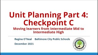 Unit Planning  Part 4  Checkpoint C [upl. by Ailecec]