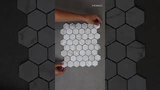 The Mosaic Factory Valencia mozaïektegel Gerecycled glas Bianco Marble Print Mat [upl. by Neelhsa]