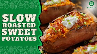 Slow Roasted Sweet Potatoes Recipe [upl. by Akinirt333]