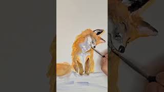 malen art drawing aquarell fuchs fox drawing painting draw zeichnen inspiration color [upl. by Lrac]