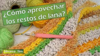 Tejido a CROCHET Como tejer ALFOMBRA a Crochet Rectangular ulilizando los restos de lanas № 1064 [upl. by Neirod]