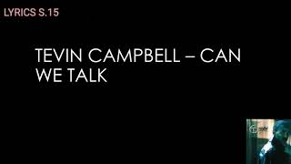 TEVIN CAMPBELL  CAN WE TALK LYRICS [upl. by Roosevelt]