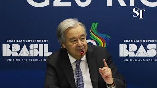 G20 summit UN chief tells leaders to lead the world out of crisis [upl. by Anoyi]