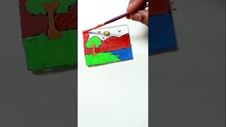 easy scenery glass painting painting artshorts trend 🎨🎨🎨🎨🎨🎨🎨🎨🎨 [upl. by Ycam]