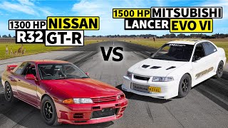 Street Race Legends Drag Race Duel 1300hp Skyline GTR vs 1480hp Lancer Evo VI [upl. by Blase291]