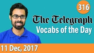 ✅ The Telegraph Vocabulary 11th Dec 2017  Learn 10 New Words with Tricks  Day316 [upl. by Apple238]