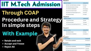 IIT MTech Admission through COAP  Detailed procedure and strategy  with examples [upl. by Otokam]