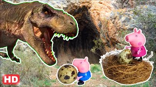 Pig George da Familia Peppa Pig  O ovo Gigante e a Caverna do Dinossauro Assustador Em Portugues [upl. by Rosaline]