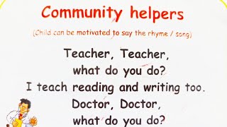 Community Helpers  Jr Kg Poem  SampD Teacher  Nursery Rhymes  Songs   SampD Teacher [upl. by Salomo]