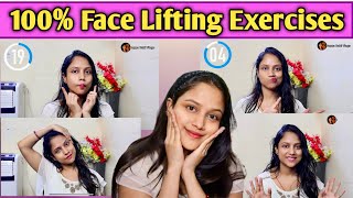 100 Face Lifting Exercises for Jawline and Saggy Cheeks  Facial Exercises to Look Younger [upl. by Bradski600]