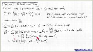 Coordinate Transformations part 3  Lecture 33  Chemical Engineering Fluid Mechanics [upl. by Lathe859]