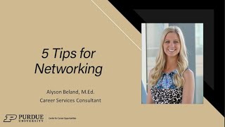 5 tips for networking Purdue CCO [upl. by Nial]