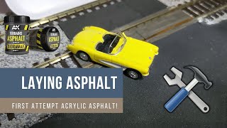 Laying Diorama Asphalt using AK Terrains Acrylic Asphalt HOOO Scale [upl. by Asamot]