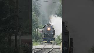 Two Steam Locomotives in 42 Seconds steamlocomotive steamtrain railfanning railroad shorts [upl. by Ellison]