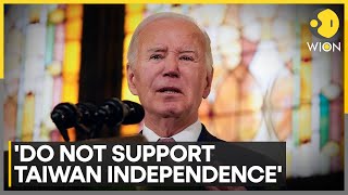 US doesnt support Taiwans independence after island elects antiChina govt says Joe Biden  WION [upl. by Danika798]