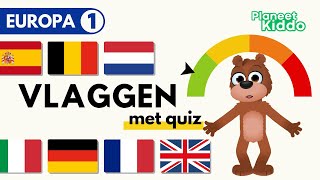 Europese Landen Leren Deel 1 🇪🇺 • Peuters En Kleuters • Met Leuke Vlaggen Quiz Voor Kinderen [upl. by Mcfadden906]