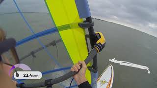 Windsurfing a 2004 JP Freestyle Wave 84 with a 1991 Neilpryde Twin Cam Slalom 60m2 [upl. by Airod399]