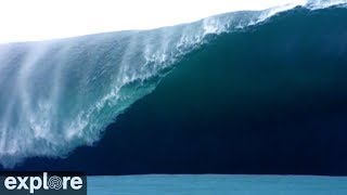 Massive wave at Teahupoo in Tahiti  Slow Motion [upl. by Adnamor395]