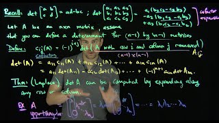 Cofactor Expansions of Determinants [upl. by Gough]