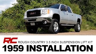 Installing Rough Country Lift Kit 1959N2  GM HD 35inch NoCut Suspension [upl. by Lepper]