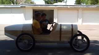 cyclekart  progress  My neighbor and his boys zip around in the kart [upl. by Acnalb]