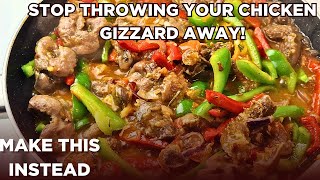 How to cook the best CHICKEN GIZZARD SAUCE for white rice Peppered gizzard recipe [upl. by Dorlisa431]