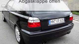 Volkswagen Golf 3 MK3 VR6 Auspuffklappe offen  geschlossen flap exhaust open  closed R32 Sound [upl. by Gershon]