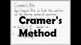 Cramer Method  Penyelesaian Sistem Persamaan Aljabar Linear [upl. by Levey165]