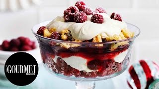 Tipsy raspberry trifle  Gourmet Traveller [upl. by Matazzoni]