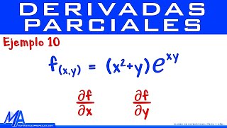 Derivadas Parciales de primer orden  Ejemplo 10 Exponencial y producto [upl. by Ellehsar]