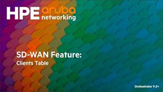 SDWAN Feature  Clients Table [upl. by Akienaj]