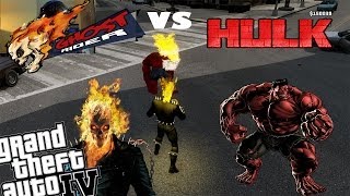 GTA 4 Webcam Red Hulk Mod  Ghost Rider Mod  Ghost Rider vs The Red Hulk [upl. by Tonye]