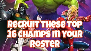 Top 26 Champs of all time  Marvel Contest of Champions August 2023 [upl. by Emoreg]