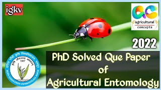 IGKV CET 2022 PhD Agricultural Entomology Que Paper  agriculturecommunity  AgriculturalConcepts [upl. by Combs]