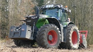 Fendt 1050 Vario Working Hard in The Forest w AHWI M700 Mulcher  Crushing Wood  Danish Agri [upl. by Hilel]