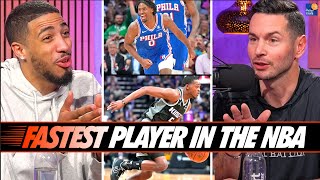 Who are The Fastest Players in the NBA  Tyrese Haliburton and JJ Redick Discuss [upl. by Eadie]