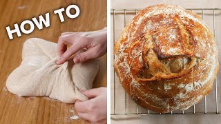 How To Make Sourdough For Beginners • Tasty [upl. by Llerrad]