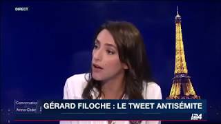 Gérard Filoche agressé par lhystérique Anna Cabana tweet antisémite i24 news [upl. by Oicram]