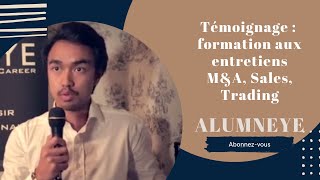 AlumnEye  Témoignage Mike formation aux entretiens MampA Sales Trading Conseil HD [upl. by Licha]