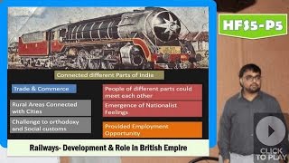 HFS5P5 Indian Railways its development amp Role in expansion of British Empire [upl. by Enneicul]