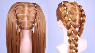 Braids Without Weaving Easy Simple Ponytail Hairstyle For Long Hair Trendy Hairstyle For Teenagers [upl. by Dory]