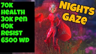 ESO SCARY STATS 70000 Health Nights Gaze Nightblade PVP Build Theory Craft Update 44 [upl. by Oijile]