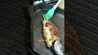 Easy grilled sea bass with minty garlic spicy sauce Delicious healthy dinner [upl. by Lalad]