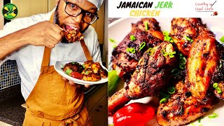 HOW TO MAKE AUTHENTIC JAMAICAN JERK CHICKEN RECIPE 2020  WITH HOMEMADE JERK SAUCE [upl. by Rabush]