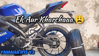 Changing rear tyre in R15 V3 CEAT ZOOM  ABHISHEK KHULLAR [upl. by Inalel]