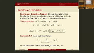 Di Fang “Quantum Algorithms for Dynamics Simulation” Part 1 [upl. by Fates]