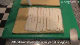 Pan di spagna al parmigiano con porro maturato e mortadella [upl. by Lawson]