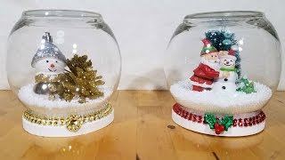 DIY waterless Christmas snow globes  Xmas Decor [upl. by Remus]